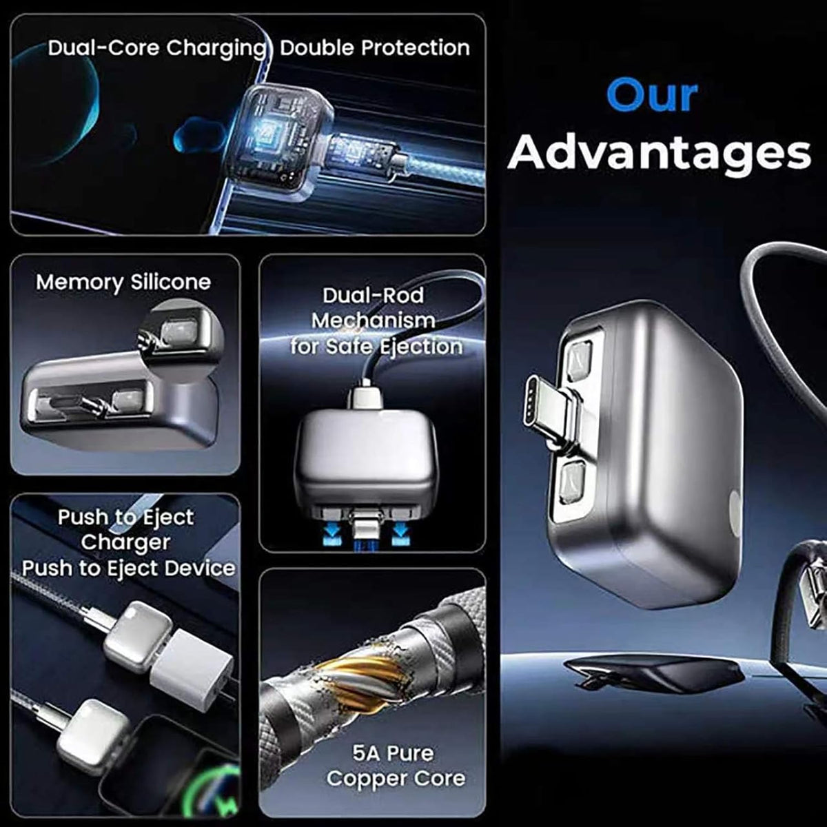 USB-C Charging Adapter with Auto Eject for Seamless Connectivity