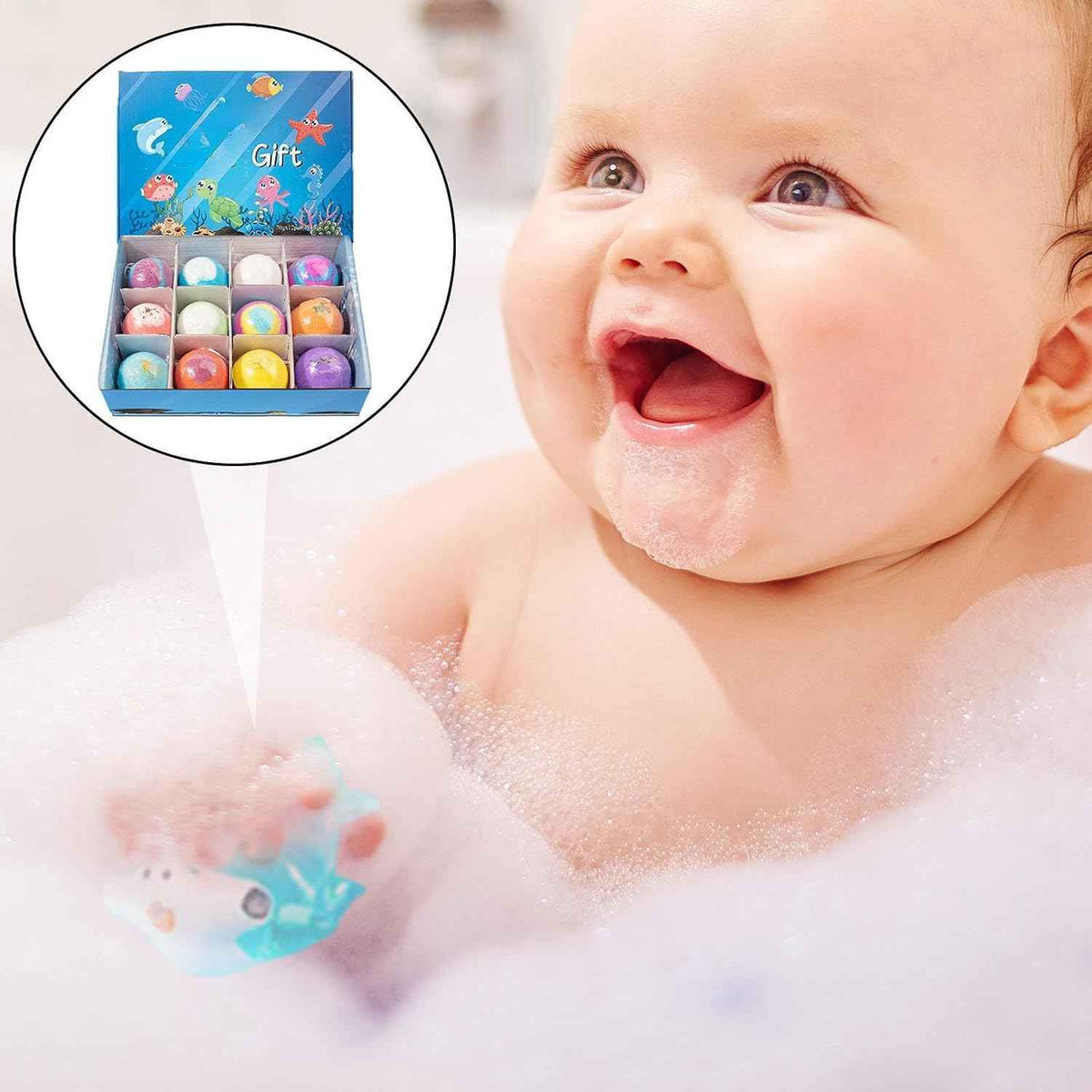 Gift Set Of 12 Bath Bombs For Kids