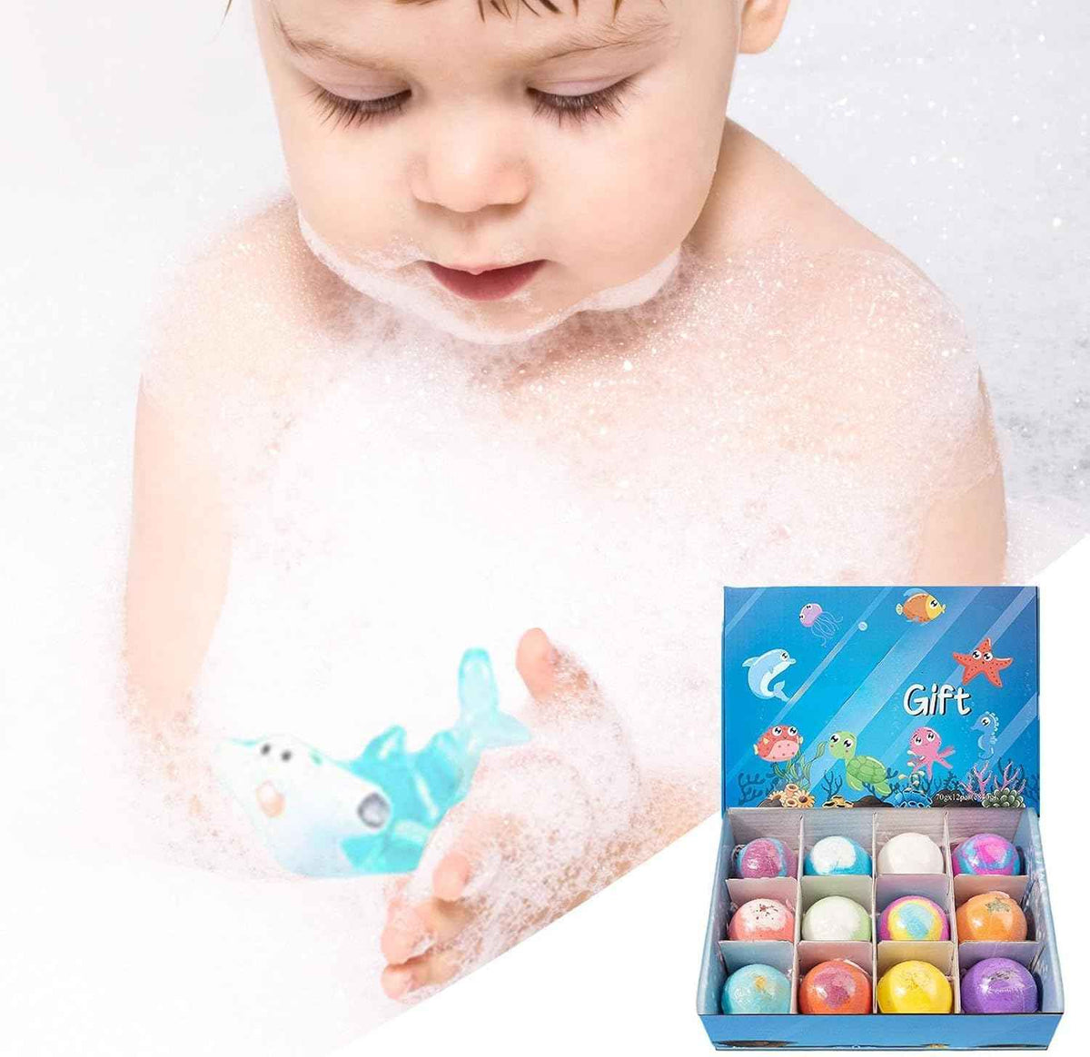 Gift Set Of 12 Bath Bombs For Kids