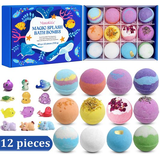 Gift Set Of 12 Bath Bombs For Kids