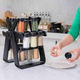 Spice Rack Organizer with 18 Spice Jars for Elegant Kitchen Storage