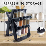Spice Rack Organizer with 18 Spice Jars for Elegant Kitchen Storage