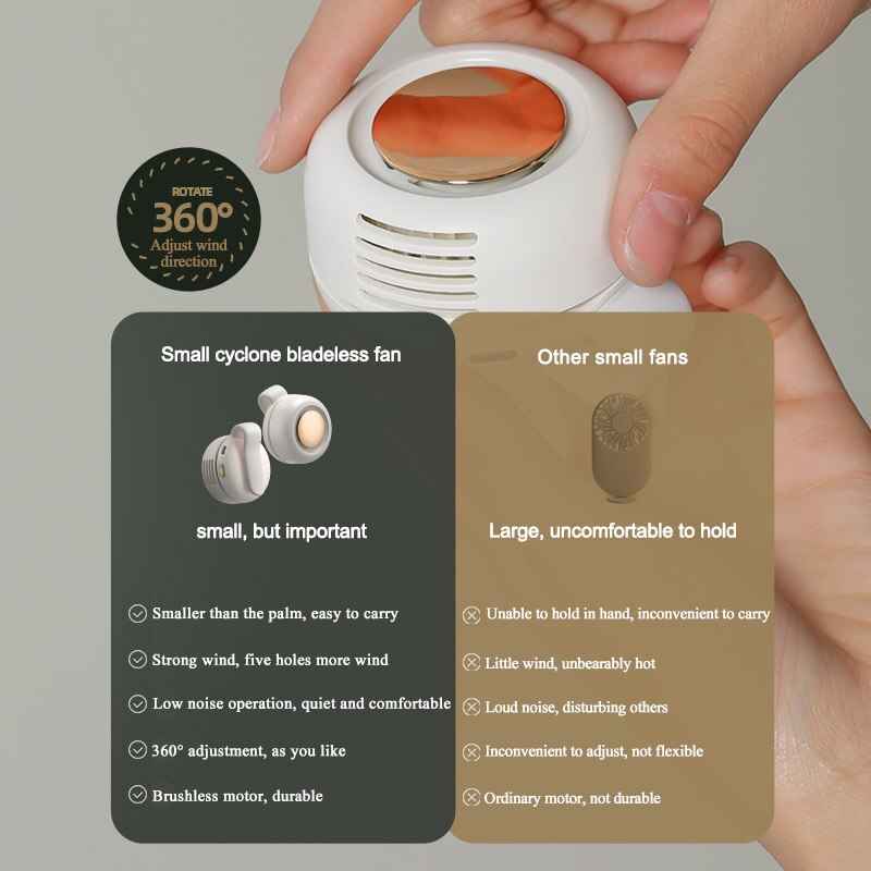 Portable Bladeless Fan for Safe and Convenient Cooling on the Go